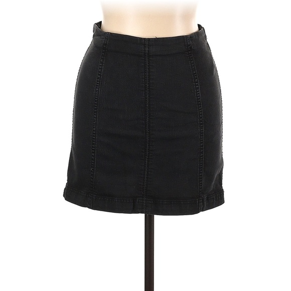 Free people black denim skirt - Picture 1 of 2